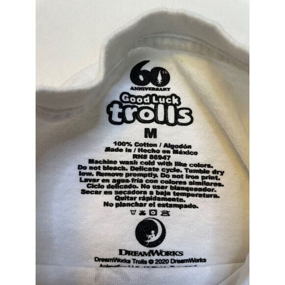 Trolls Good Luck 60 Anniversary Dreamworks Movie T-shirt Women Medium White - Picture 4 of 5